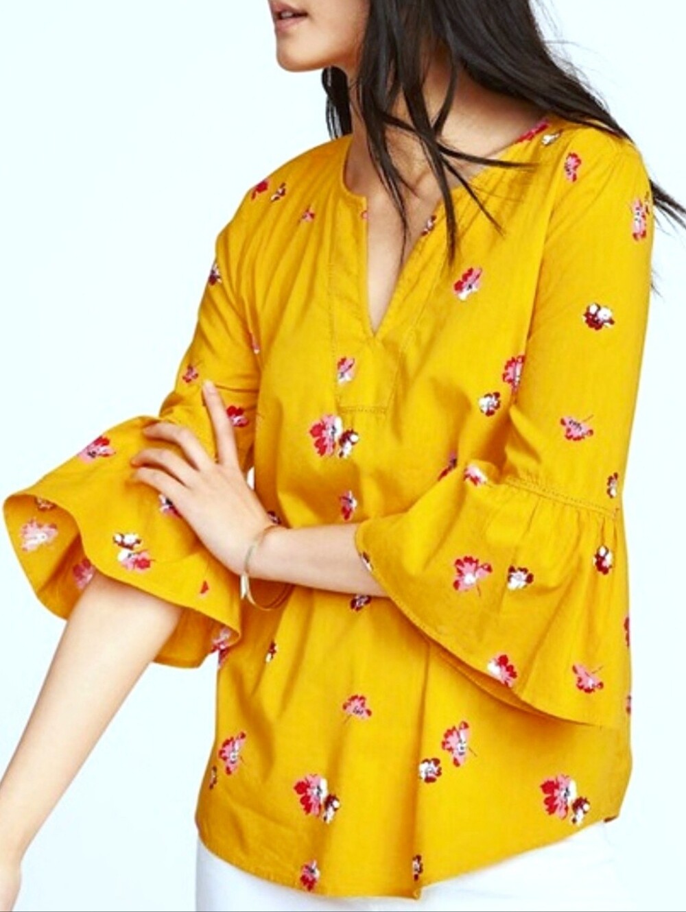 Old Navy Women's 3/4-Length Bell Sleeve Floral Tunic